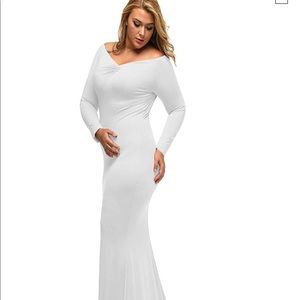 White plus size maternity gown